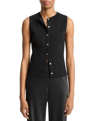Sleeveless Button Up Sweater by VINCE