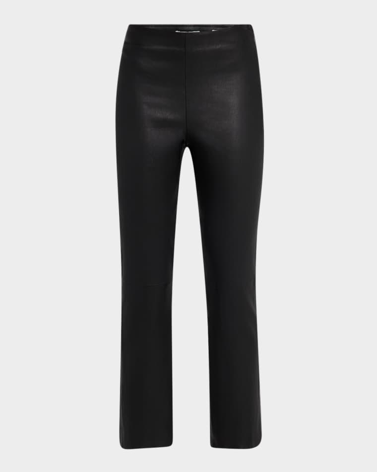Slim Cropped Leather Pants by VINCE