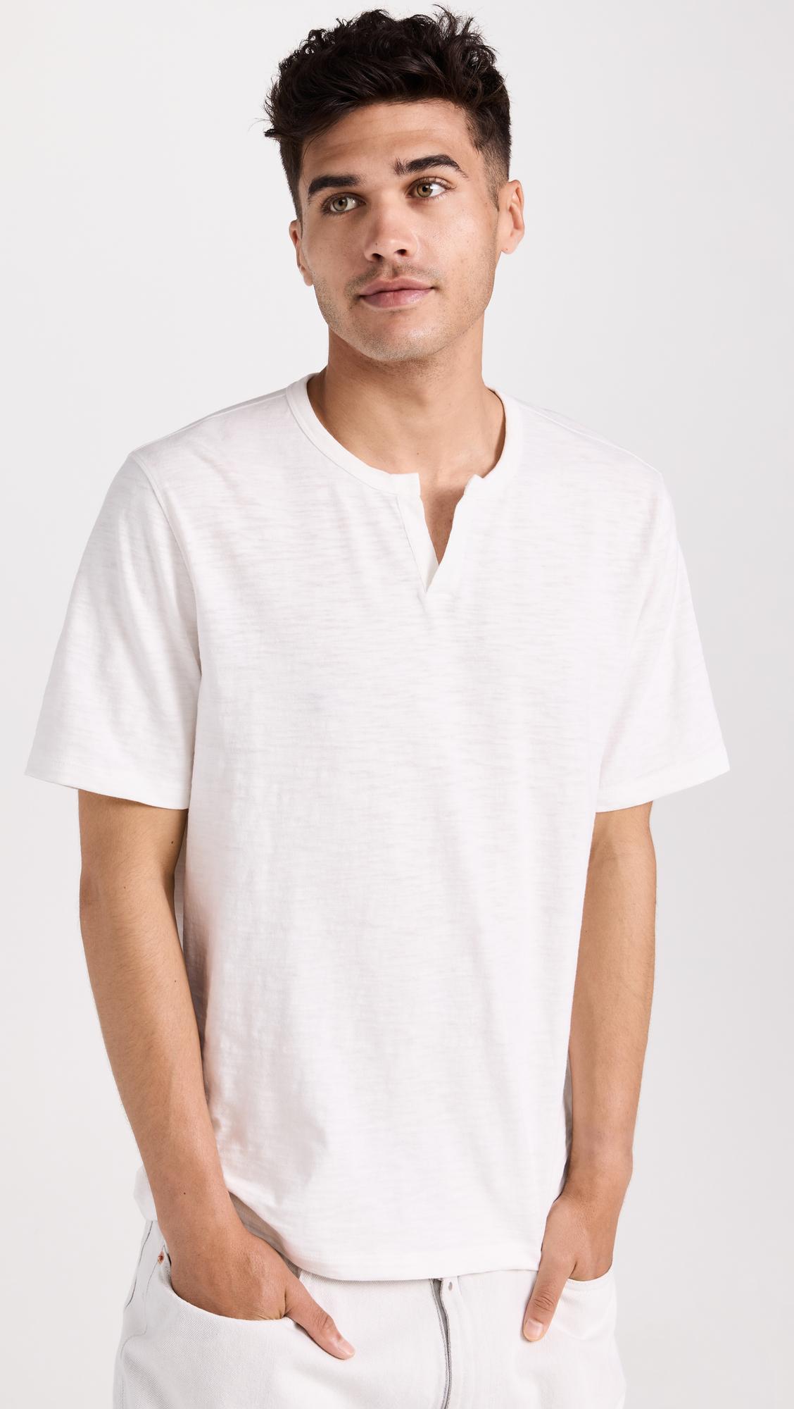 Slub Split Neck Tee by VINCE