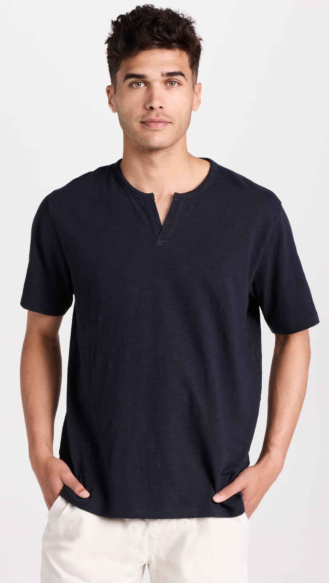 Slub Split Neck Tee by VINCE