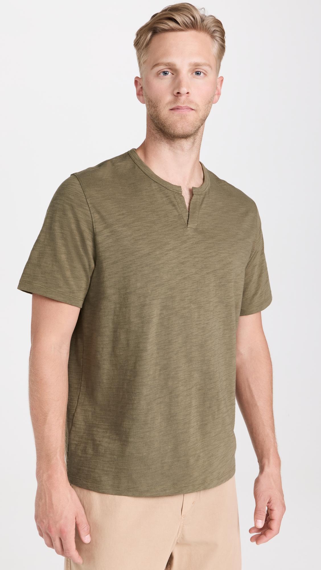 Slub Split Neck Tee by VINCE