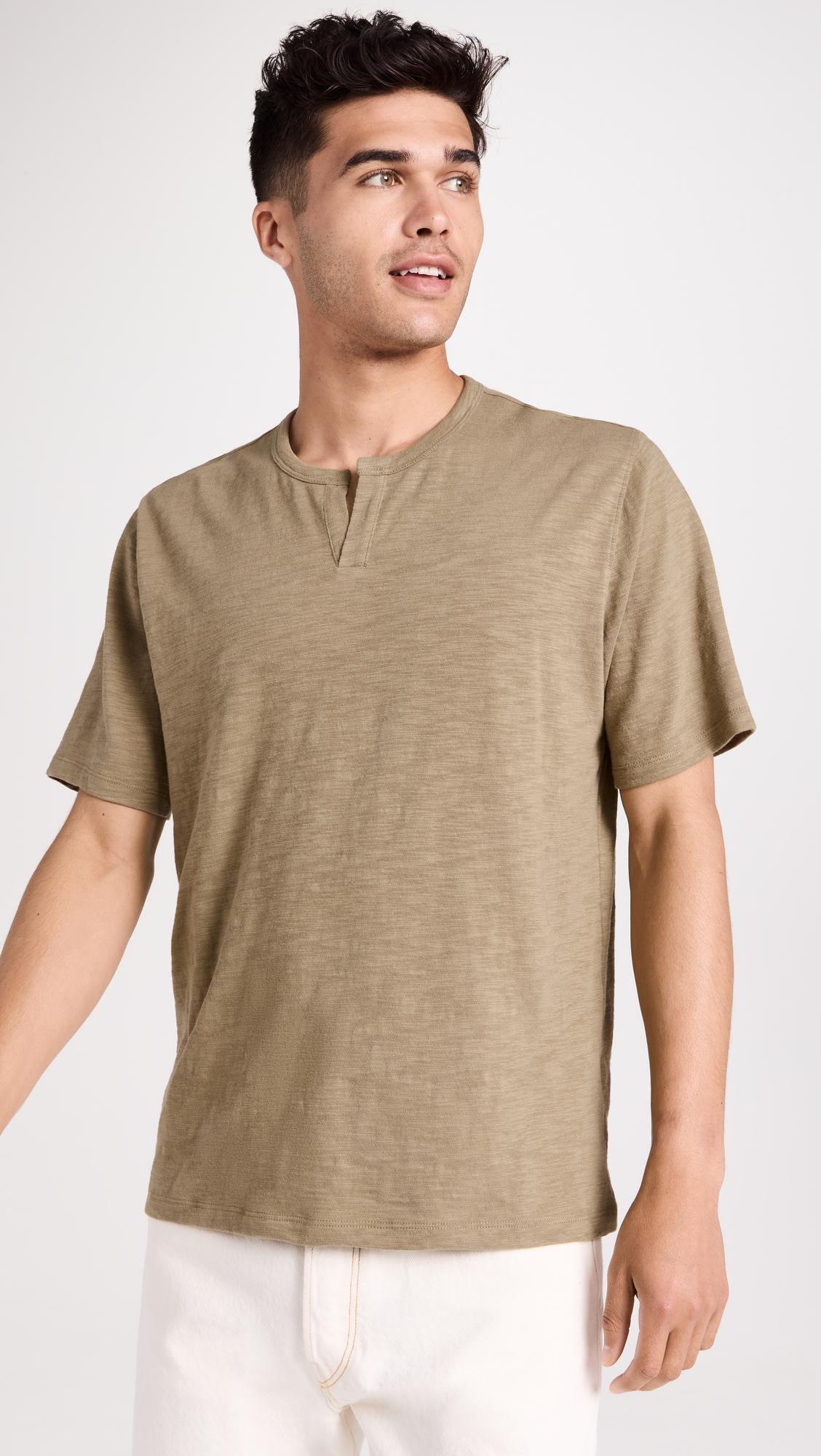 Slub Split Neck Tee by VINCE