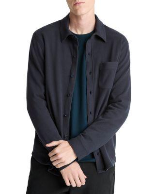 Solid Button Front Knit Shirt by VINCE