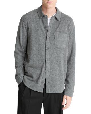 Solid Button Front Knit Shirt by VINCE