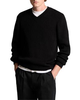 Spring Rib V-Neck Sweater by VINCE