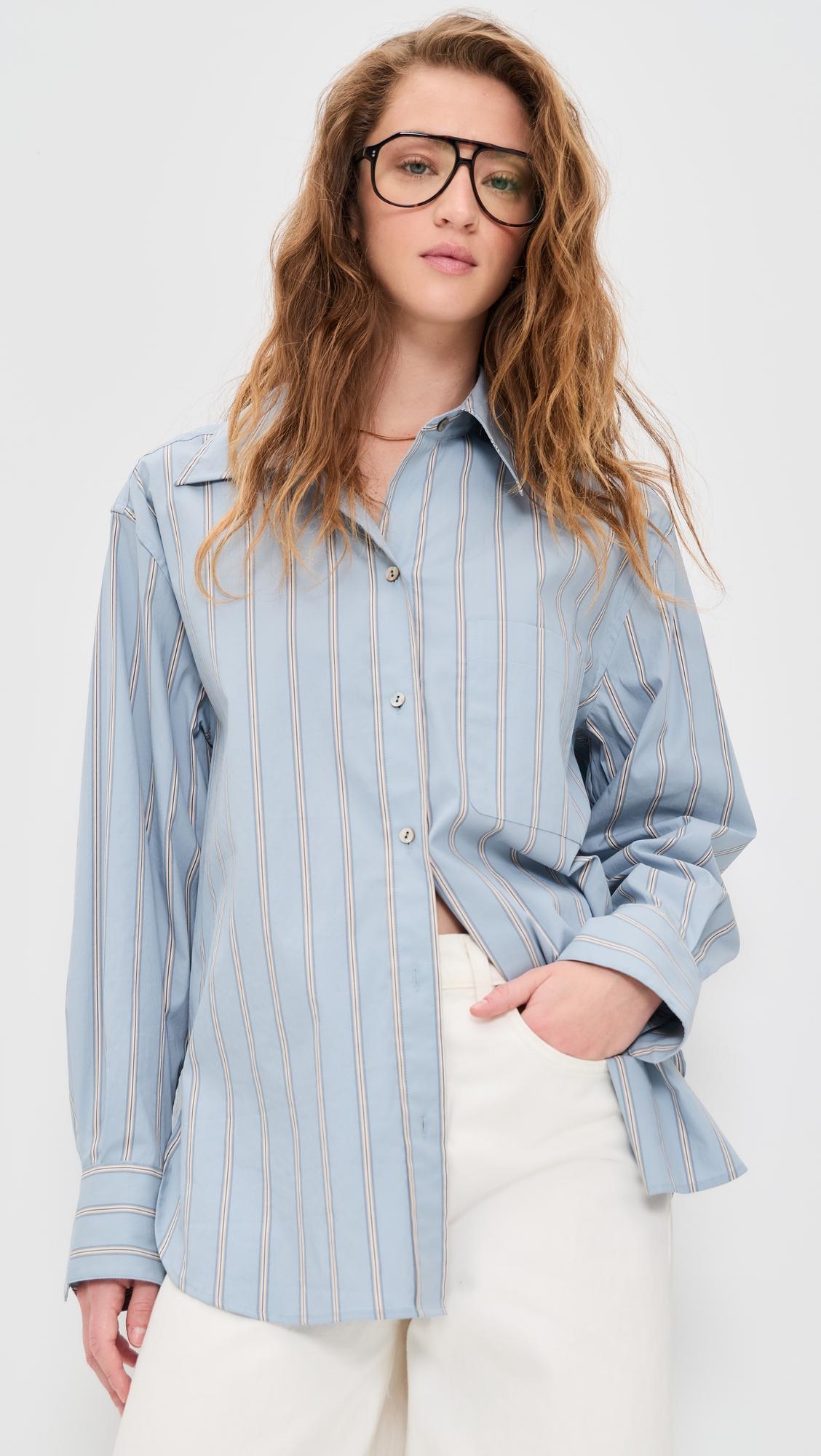 Stripe Button Down Shirt by VINCE