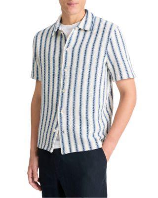 Striped Knit Button Down Shirt by VINCE