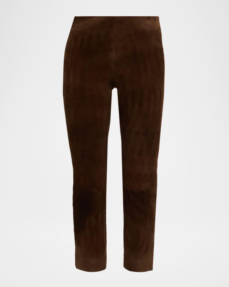 Suede Split-Hem Cropped Pant by VINCE
