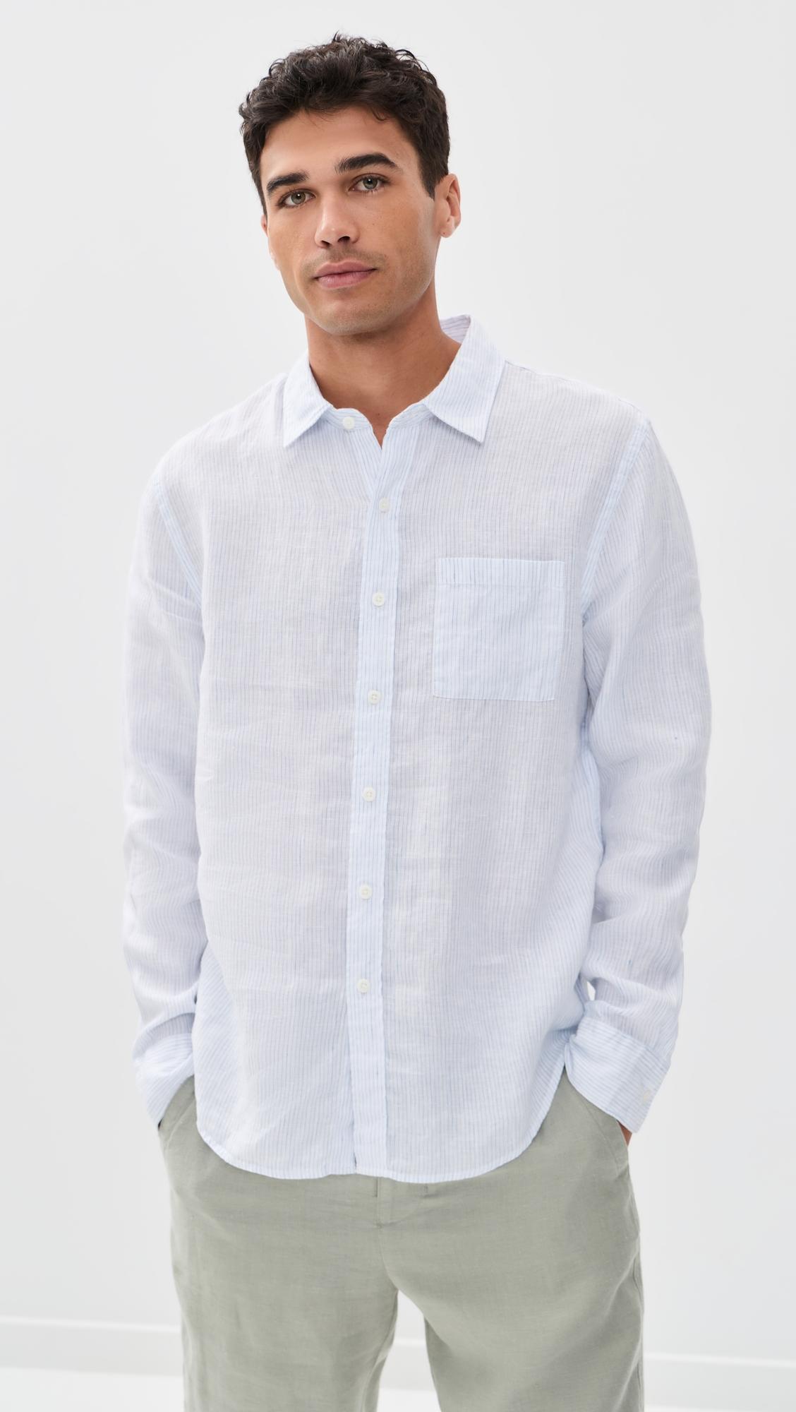 Tate Stripe Long Sleeve Classic Shirt by VINCE