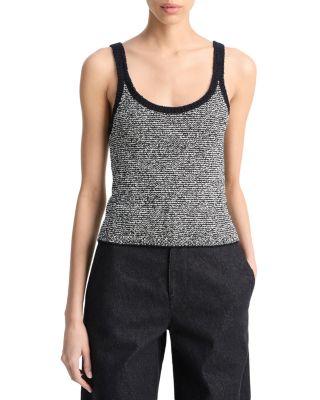 Textured Micro Stripe Tank by VINCE