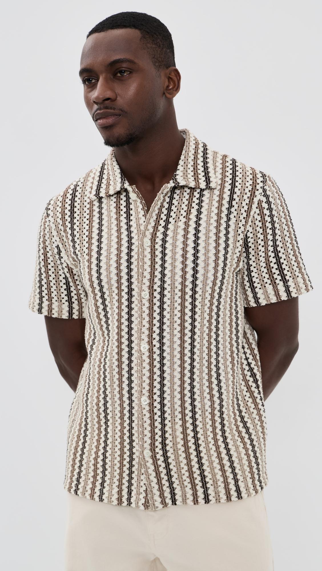 Tulum Stripe Short Sleeve Shirt by VINCE