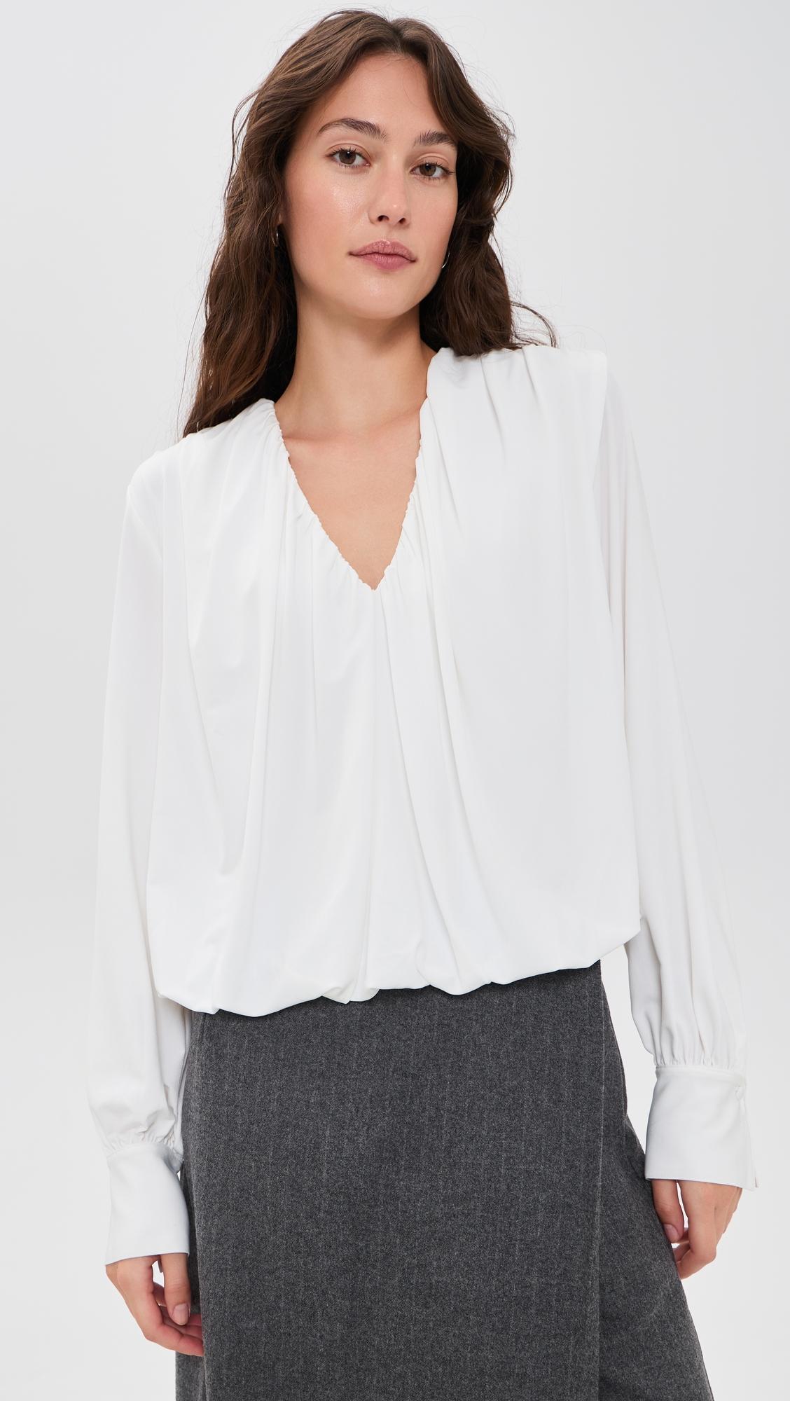 V Neck Bubble Top by VINCE