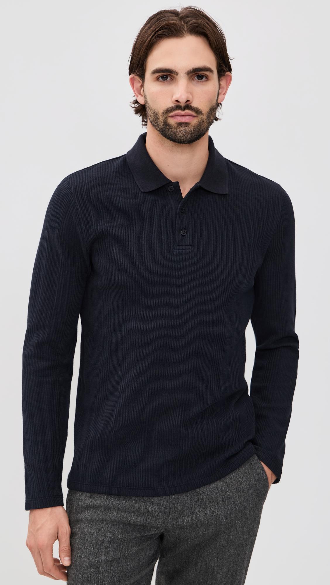 Variegated Texture Polo by VINCE