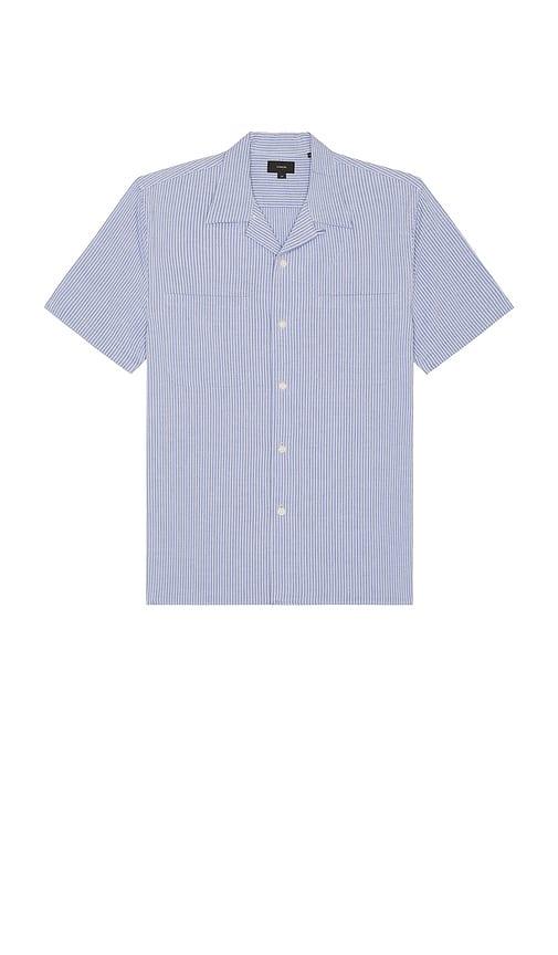 Vince 2 Pocket Short Sleeve Shirt in Blue by VINCE