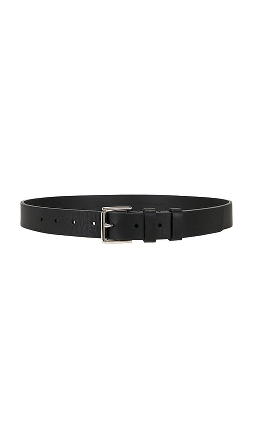 Vince 30mm Flat Double Loop Belt in Black by VINCE