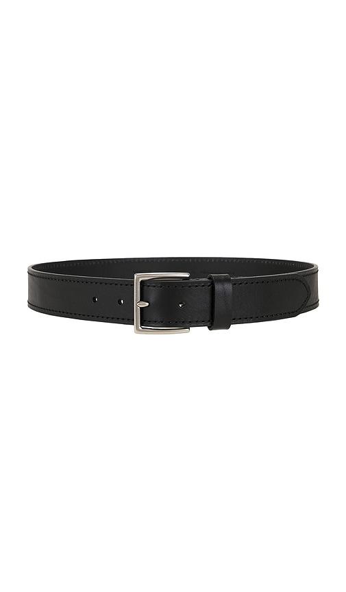 Vince 35mm Flat Belt With Stitched Edge Belt in Black by VINCE