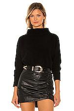 Vince Boiled Funnel Neck Pullover in Black by VINCE