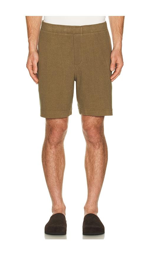 Vince Boucle Elastic Waist Short in Green by VINCE