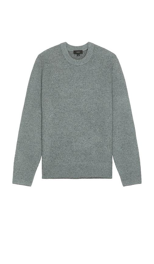 Vince Cashmere Thermal Crewneck Sweater in Parlor Blue in Grey by VINCE