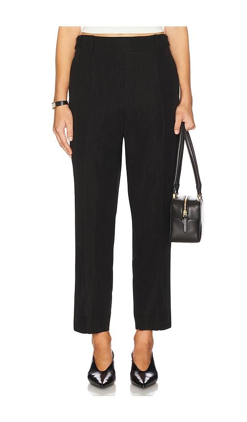 Vince Mid Rise Utility Tab Easy Pull On Pant in Black by VINCE