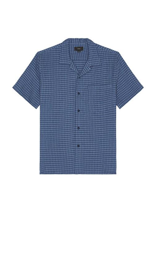 Vince Provence Plaid Collar Shirt in Blue by VINCE