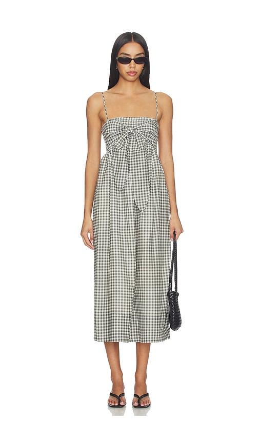 Vince Tie Smocked Cami Dress in Grey by VINCE