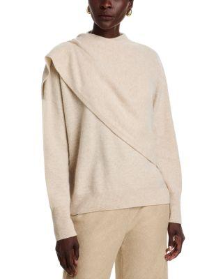 Wool & Cashmere Draped Sweater by VINCE