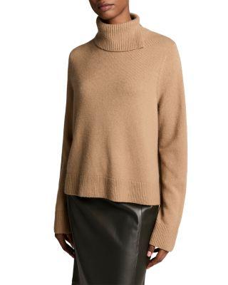 Wool & Cashmere Swing Turtleneck Slit Sweater by VINCE