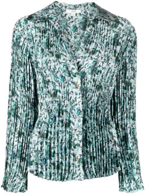 berry blooms pleated shirt by VINCE