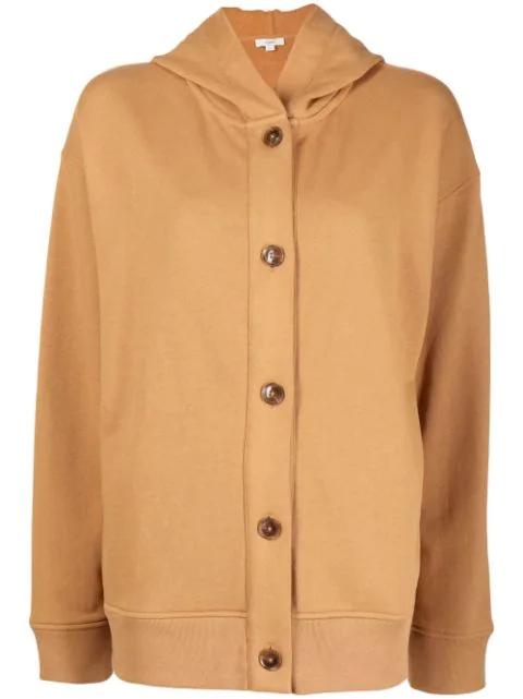 button-up cotton hoodie by VINCE