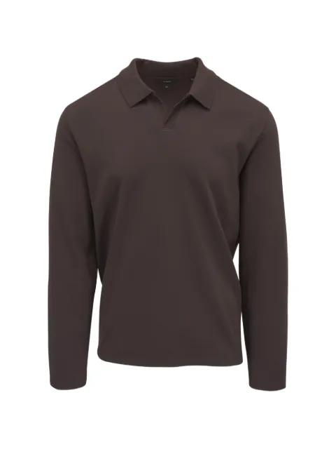 collared open-placket sweater by VINCE