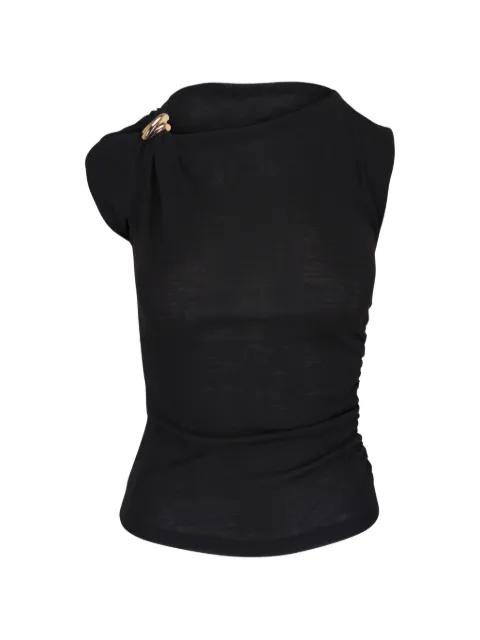 draped gathered blouse by VINCE