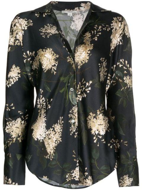 floral-print silk shirt by VINCE