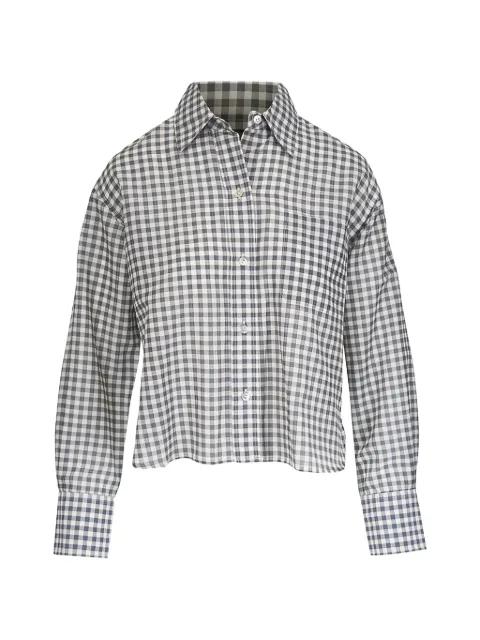 gingham-check cropped shirt by VINCE