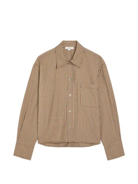 gingham-check press-stud shirt by VINCE