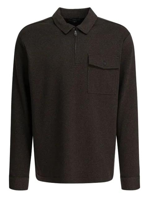 herringbone zipped pocket polo shirt by VINCE