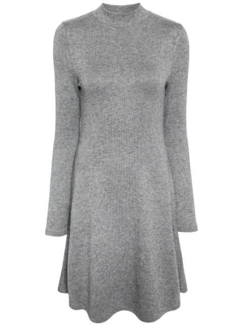 high-neck flared knit dress by VINCE