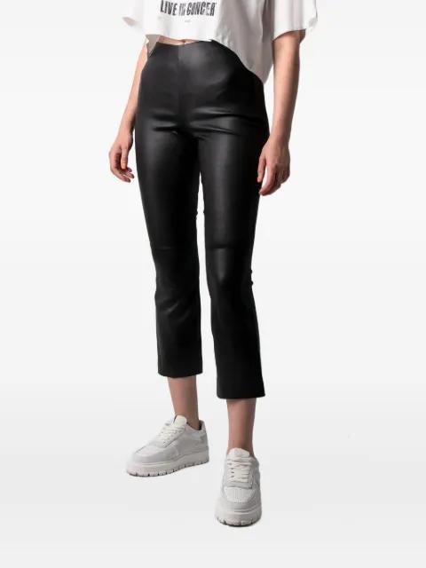 leather flared trousers by VINCE