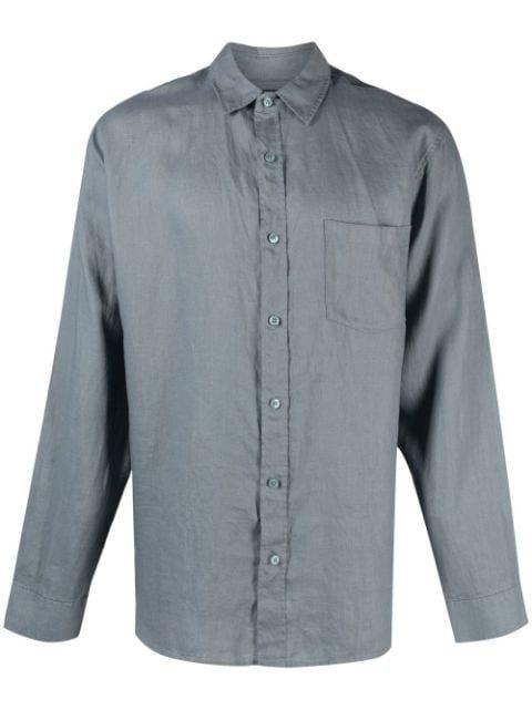 long-sleeve linen shirt by VINCE