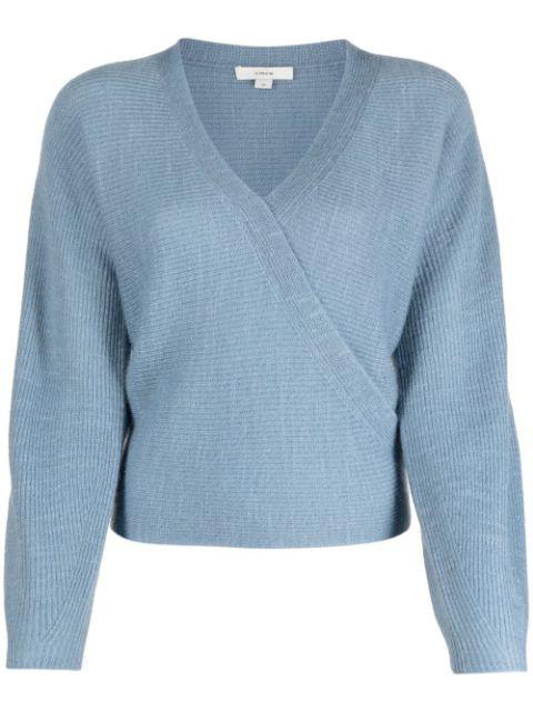 long-sleeve wrap jumper by VINCE