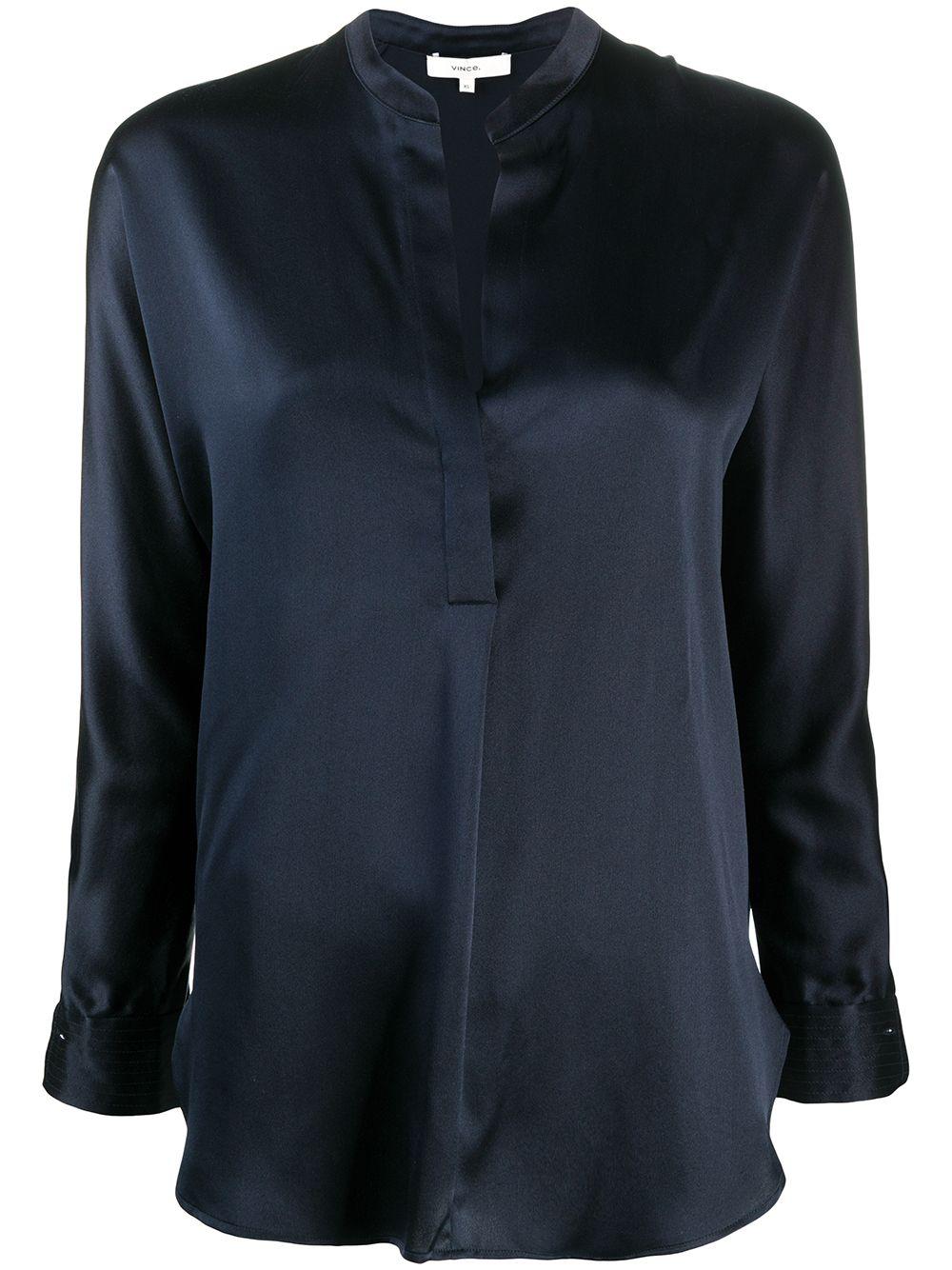 long-sleeved open front blouse by VINCE
