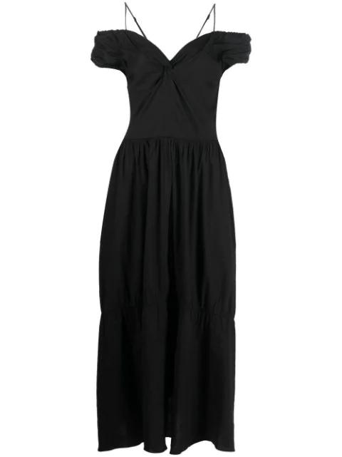 off-shoulder midi dress by VINCE