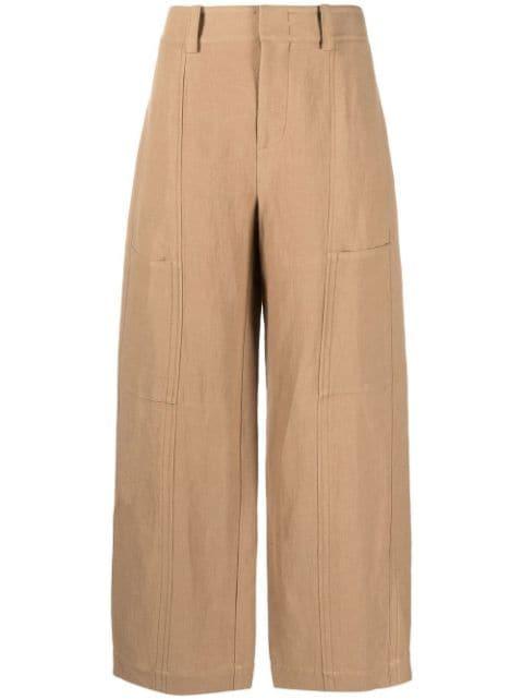 one tone-patch wide-leg trousers by VINCE