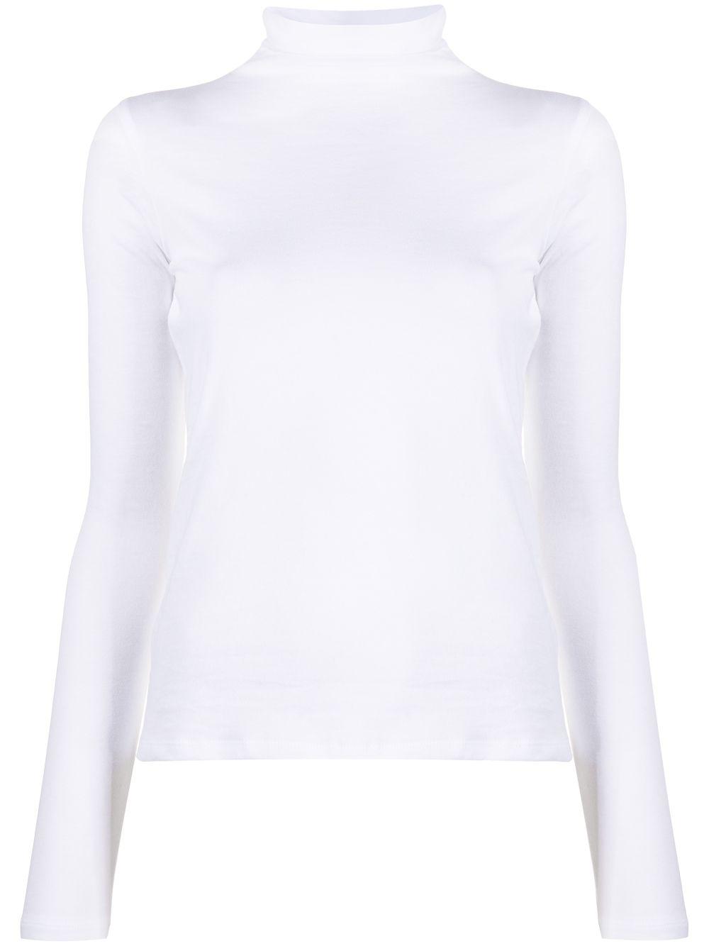 roll neck cotton blouse by VINCE