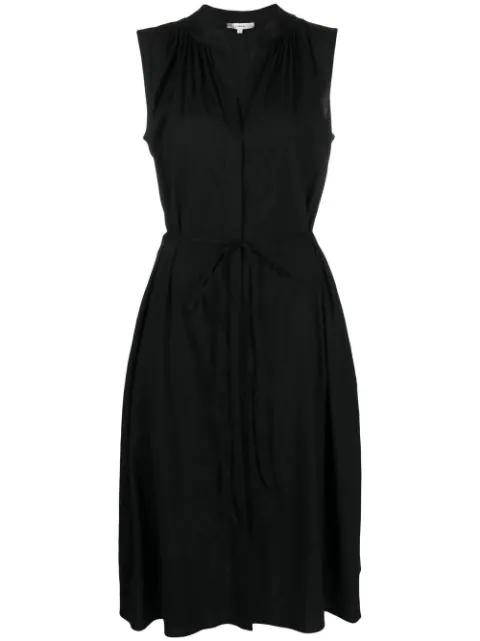 shirred band collar dress by VINCE
