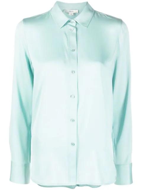 stretch-silk buttoned shirt by VINCE