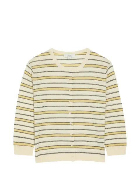 striped button-up cardigan by VINCE