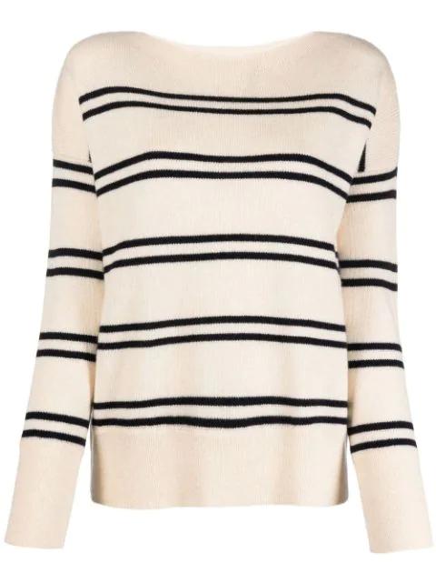striped crew-neck jumper by VINCE