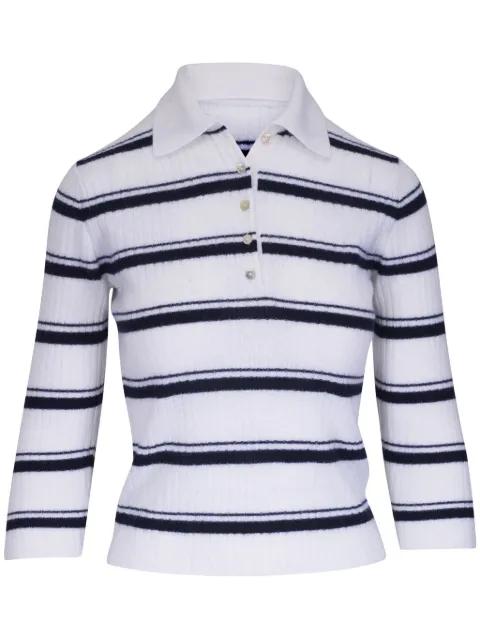 striped polo jumper by VINCE