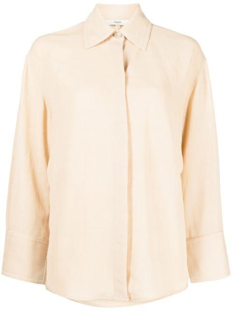 tie-fastened long-sleeved shirt by VINCE
